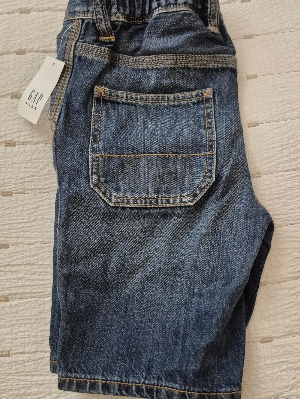 GAP Kids Dark Blue Elastic-Waist Denim Shorts